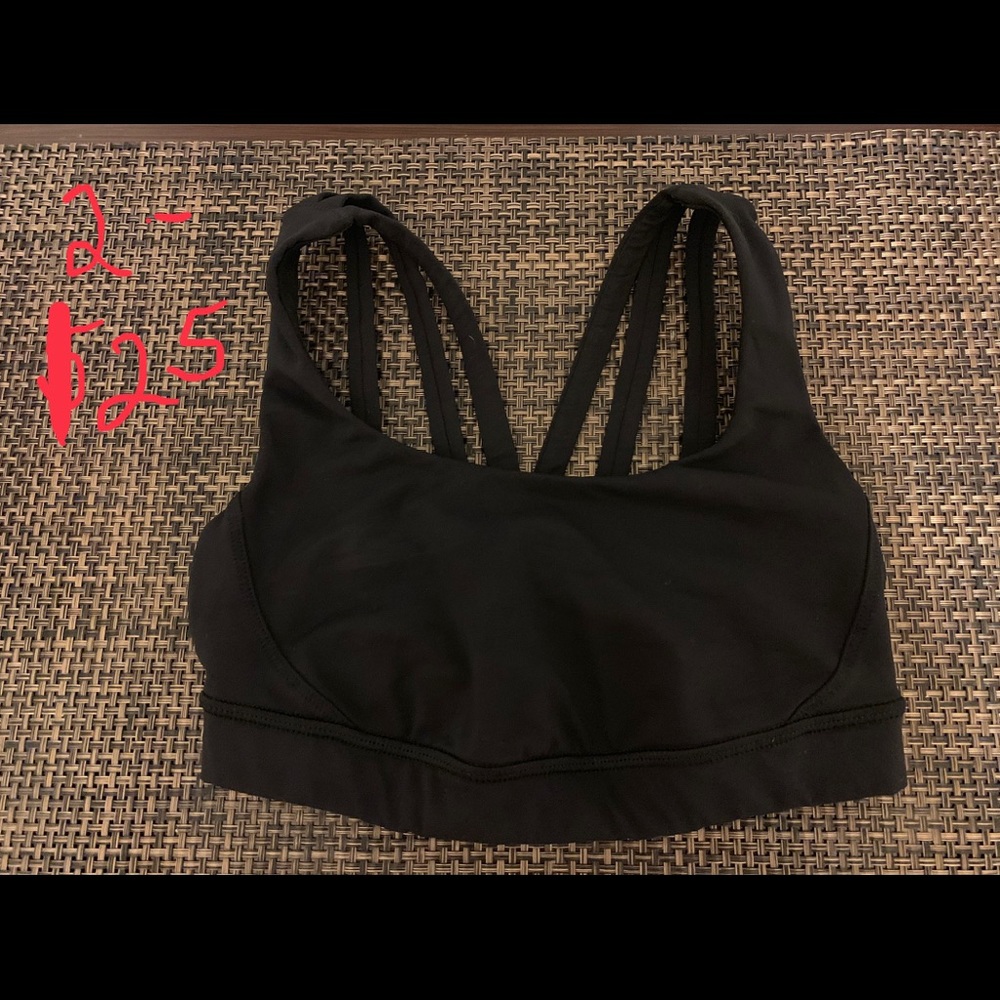 Lululemon black  sports Bra size 2.